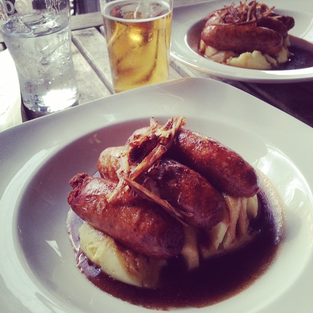 Suasage and mash. - from Instagram