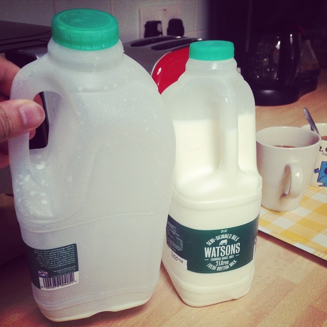 No one wants to use the last drop of milk so they don't need to wash the container. - from Instagram
