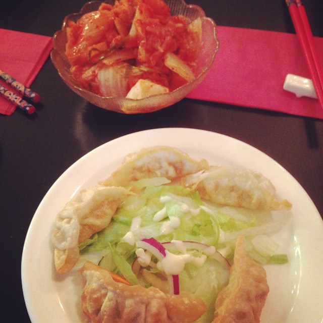 Kimchi and chicken gyoza - from Instagram