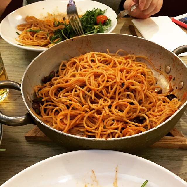 Spaghetti puttanesca - from Instagram