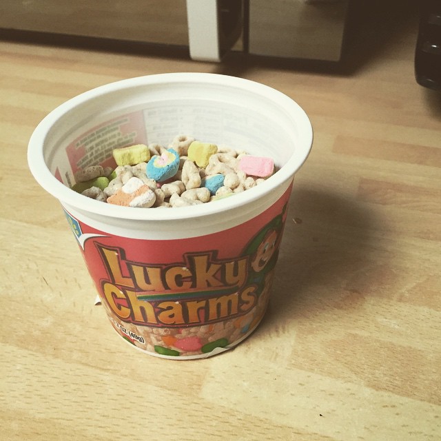 Lucky charms for breakfast. - from Instagram