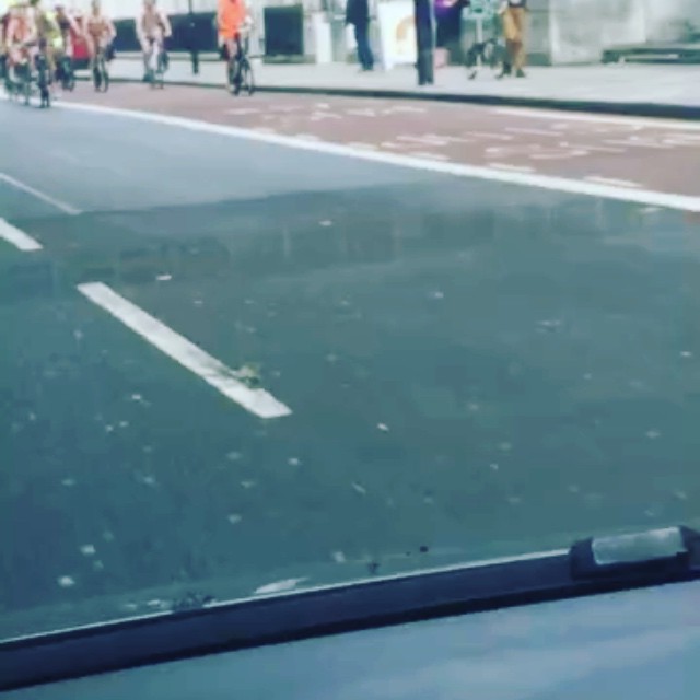 Nude people riding bikes. - from Instagram