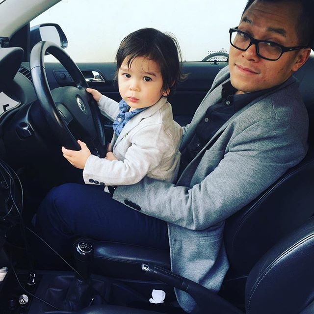 Teaching Dexter to drive. 