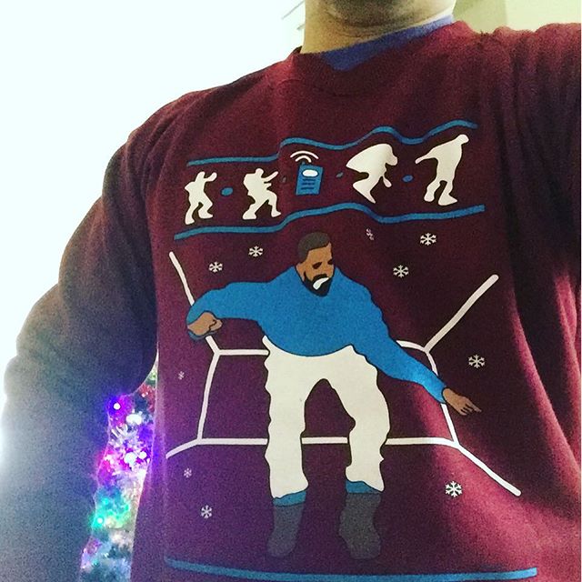 Got the drake xmas jumper out. 