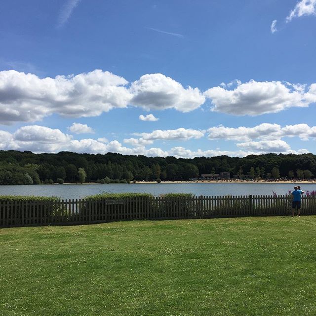Drinks by the lido. 