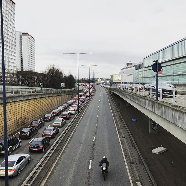 Traffic for the Westfield car park. Boxing Day.