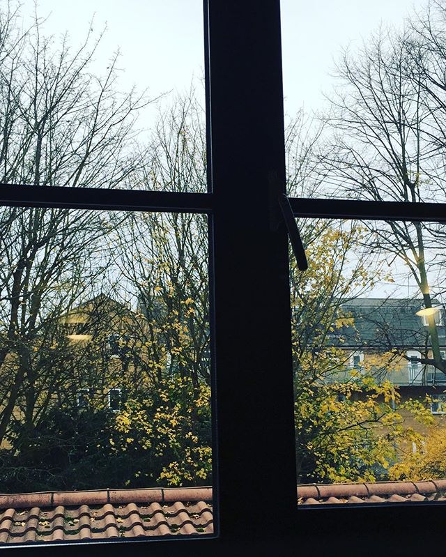Office window. 